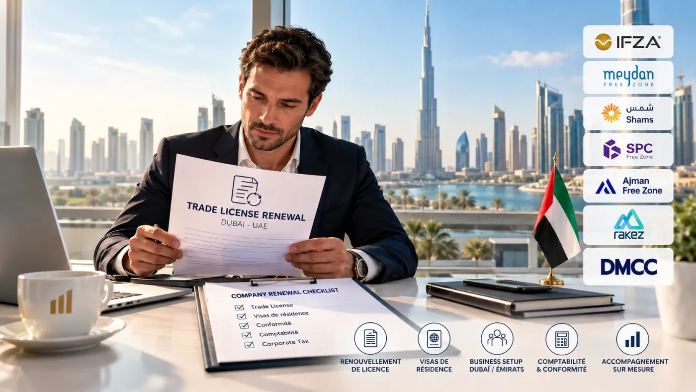 Renouvellement de licence commerciale à Dubaï en 2026 : démarches, tarifs et Free Zones